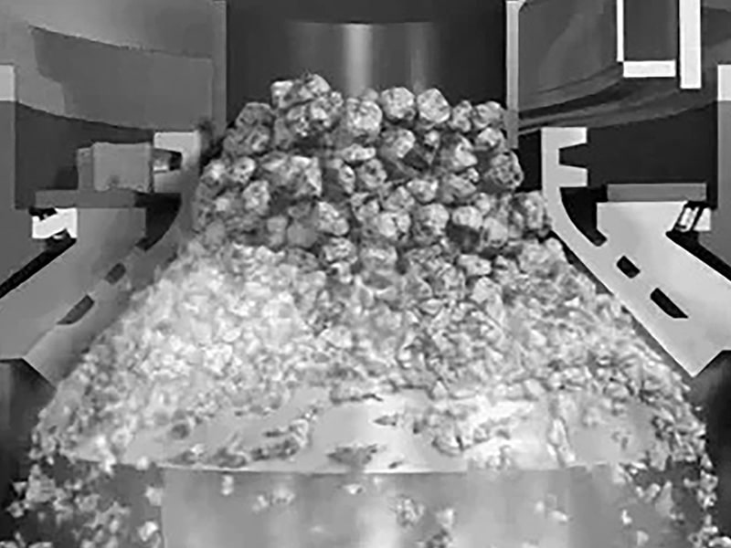 Cone crusher with choke feeding