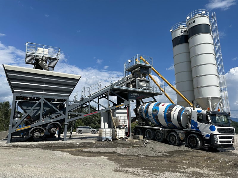 GRAU G100M – A mobile concrete plant that performs