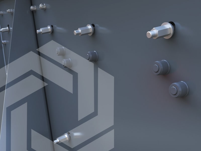 Conception à boulons Huck pour une durabilité maximale.